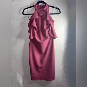 City Goddess Elegant Pink Ruffle Dress Party Cocktail Size US 6 NWT
